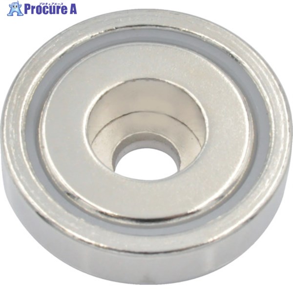 MAGNA ネオジ磁石プレートキャッチ(丸形・キャップ付・段穴タイプ) (3個入) 1-NCC25RB 1袋 ▼448-7451