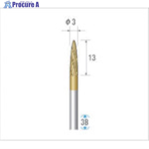 ナカニシ チタンコート超硬カッター 砲弾型 ダブルカット φ3×12.7×軸φ3 21242 1本 ▼476-1898