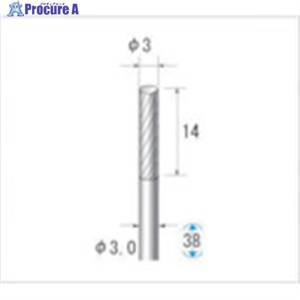 ナカニシ チタンコート超硬カッター 円筒型 シングルカット φ3×14×軸φ3 21294 1本 ▼476-1961