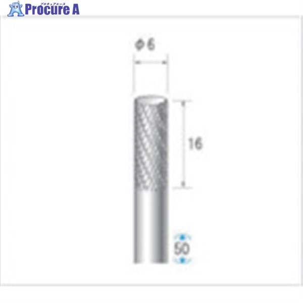 ナカニシ チタンコート超硬カッター 円筒型 ダブルカット φ6×16×軸φ6 21515 1本 ▼476-2118
