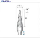 ナカニシ チタンコート超硬カッター テーパー先丸型 ダブルカット φ10×30×軸φ6 14° 21542 1本 ▼476-2193