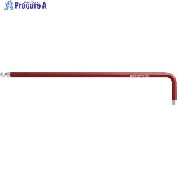 PBスイスツールズ ボール付ロング六角棒レンチ(レインボー)エンジ 212ZL-1/8RR 1本 ▼824-5506