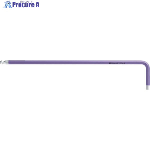 PBスイスツールズ ボール付ロング六角棒レンチ(レインボー)すみれ 212ZL-3/32LI 1本 ▼824-5508