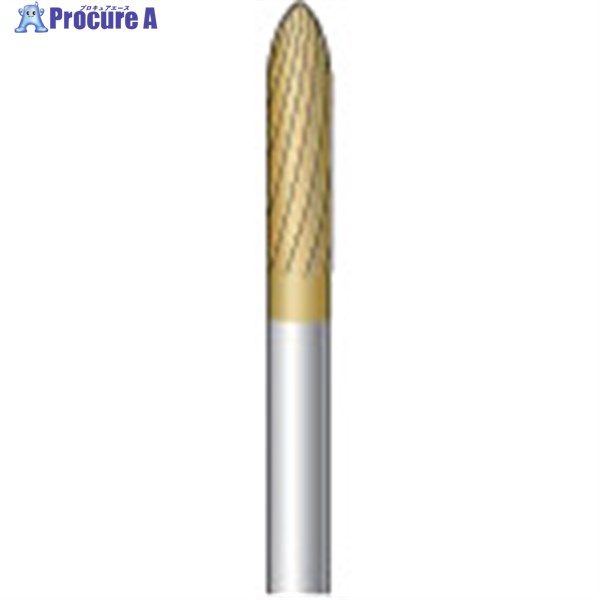 ナカニシ チタンコート超硬カッター 砲弾型 シングルカット φ3×12.7×軸φ3 21322 1本 ▼829-2940