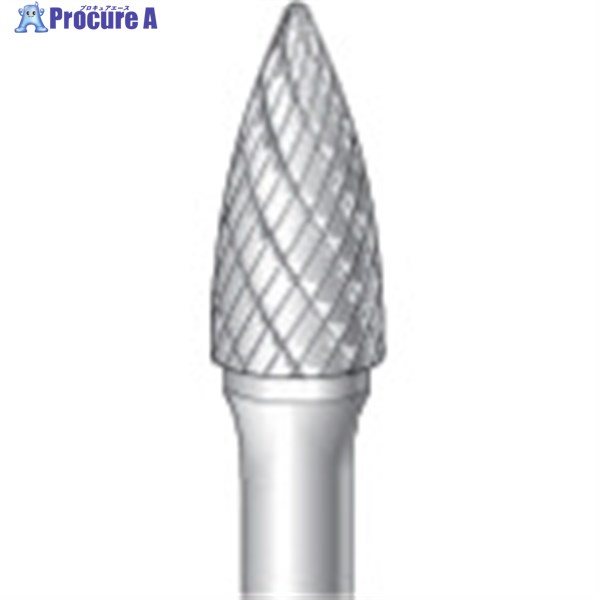 ナカニシ チタンコート超硬カッター 砲弾型 ダブルカット φ9.5×20×軸φ6 21536 1本 ▼829-2941