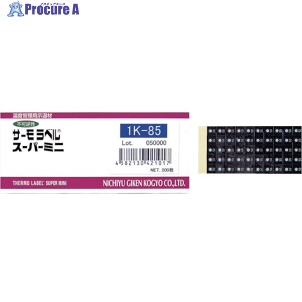 日油技研 サーモラベルスーパミニ1点表示 不可逆性 100度 1K-100 1ケース ▼835-7853
