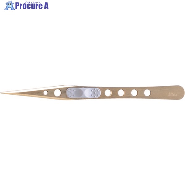 ALLEX ピンセット P-1T(チタンコート) 全長125mm 21103 1本 ▼836-6533