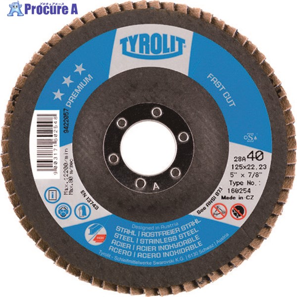 TYROLIT フラップディスク ファストカット 125mm #80 160244 10枚 ▼836-7713