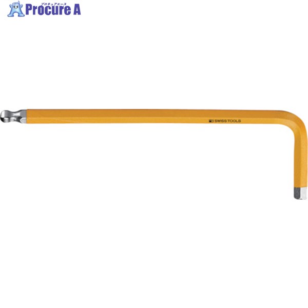 PBスイスツールズ ボール付六角棒レンチ(レインボー) 黄色 212-4RB 1本 ▼857-1249