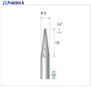 ナカニシ 超硬カッター テーパー型 ダブルカット φ6×19×軸φ6 14° 26142 1本 ▼476-4102