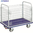 TRUSCO プレス製台車 ドンキーカート 金網付 915×615 ストッパー付 307NS 1台 ◇▼868-8601