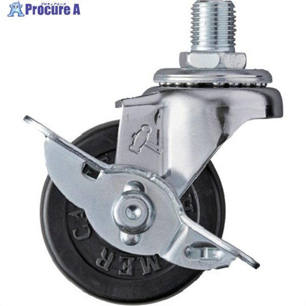 ハンマー ねじ込み旋回式ゴム車輪 50mm M12 ストッパー付 415A-30R50 1個 ▼242-5530