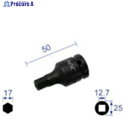 ナック ヘキサゴンレンチソケット ショートタイプ 差込角12.7x対辺17mm 417C 1個 ▼296-2861(4)