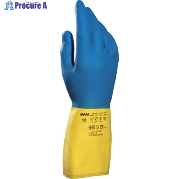 MAPA 耐薬品ゴム手袋 ALTO405 XLサイズ 34405210 1双 ▼679-3032
