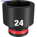 milwaukee SHOCKWAVE IMPACT DUTY インパクトソケット 3/8インチ(9.5mm)角 24mm 49-66-6147 1個 ▼566-9659