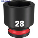 milwaukee SHOCKWAVE IMPACT DUTY インパクトソケット 1/2インチ(12.7mm)角 28mm 49-66-6260 1個 ▼567-1134