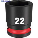 milwaukee SHOCKWAVE IMPACT DUTY インパクトソケット 1/2インチ(12.7mm)角 22mm 49-66-6254 1個 ▼567-1146