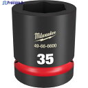 milwaukee SHOCKWAVE IMPACT DUTY インパクトソケット 1インチ(25.4mm)角 35mm 49-66-6600 1個 ▼571-7227