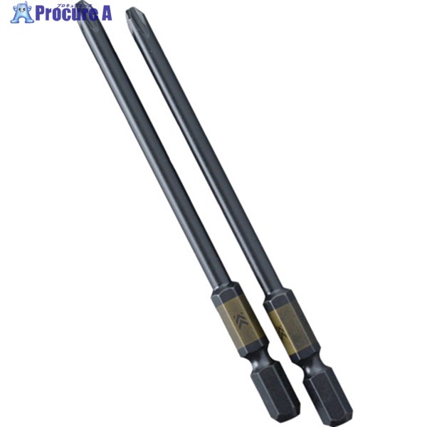 フジ矢 電動ドライバー用段付ビット (黒金・2本組)＋2×100mm 5202D-100-BG 1個 ▼645-8194