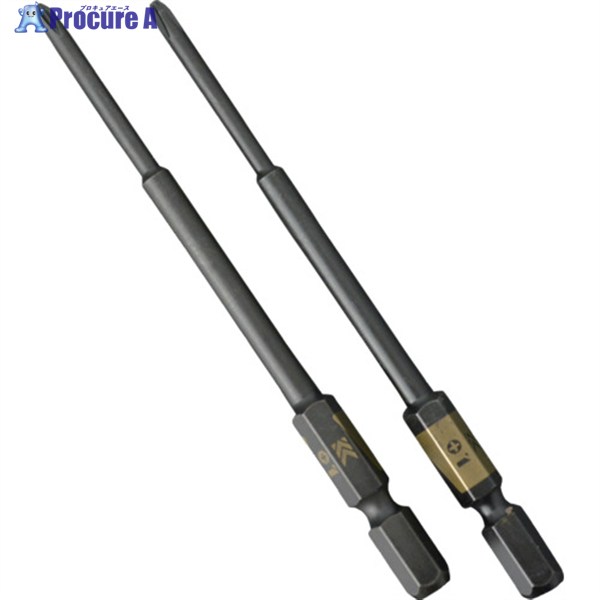 フジ矢 電動ドライバー用段付ビット (黒金・2本組)＋1×100mm 5102D-100-BG 1個 ▼645-8197