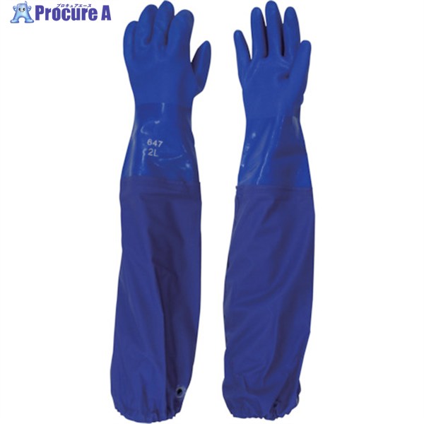 ビニスター 腕カバー付手袋 ジョイハンド腕カバー付 LL 647-LL 1双 ▼480-0800