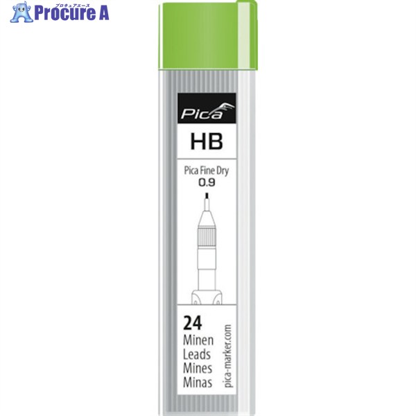 ピカマーカー 建築用シャープペンシル“Fine Dry”用替芯 24本入り 黒HB 7030 1パック ▼510-3678