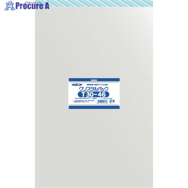 HEIKO OPP袋 テープ付き クリスタルパック T30-46 100枚入り 6741300 T30-46 1袋 ▼856-2742(3)