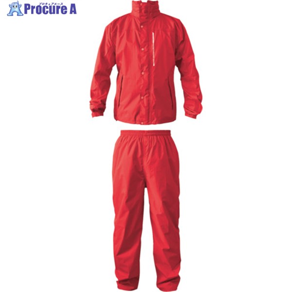 カジメイク ブリザテックレインスーツ レッド L 7740-44-L 1着 ▼114-7151