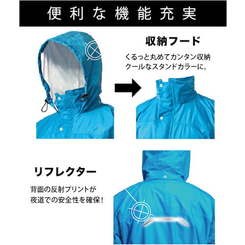 カジメイク ブリザテックレインスーツ ネイビー 3L 7740-55-3L 1着 ▼114-7164