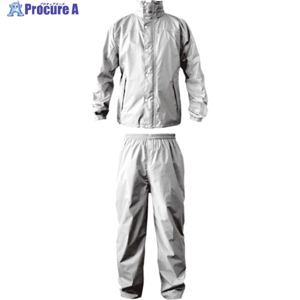 カジメイク ブリザテックレインスーツ シルバー L 7740-71-L 1着 ▼114-7175