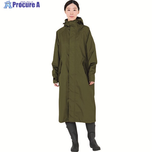 カジメイク 7440 サイクルモードレインコート オリーブ L 7440-58-L 1着 ▼362-9239
