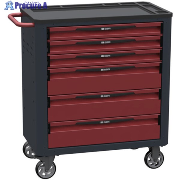SORI キャビネットワゴン 8000 6段 赤 800X450X950 8600R 1台 ◇▼855-0175