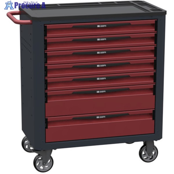 SORI キャビネットワゴン 8000 7段 赤 800X450X950 8700R 1台 ◇▼855-0176 ※車上渡し