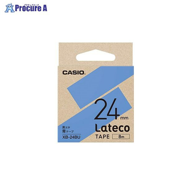 CASIO ラテコテープ 青に黒文字24mm XB-24BU ▼36811 カシオ計算機(株)●a559