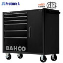 バーコ BAHCO 6段引き出し ロールキャブ ブラック ラバートップ K1475KXL6CBK 1台 キャビネット付きキャビネット付き スナップオン・ツールズ...