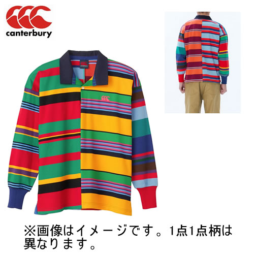 長袖 ラガー シャツ メンズ カンタベリー canterbury ロングスリーブ アグリー ジャージ ラグビー マルチカラー 綿 タウンユース RA43531 セール