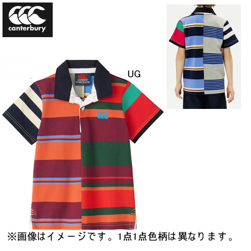 楽天スポーツアサヒカンタベリー キッズ 半袖 ラガーシャツ CANTERBURY ショートスリーブ アグリー ジャージ ラグビー スポーツ カジュアル ウェア 子供服 セール RAJ34370