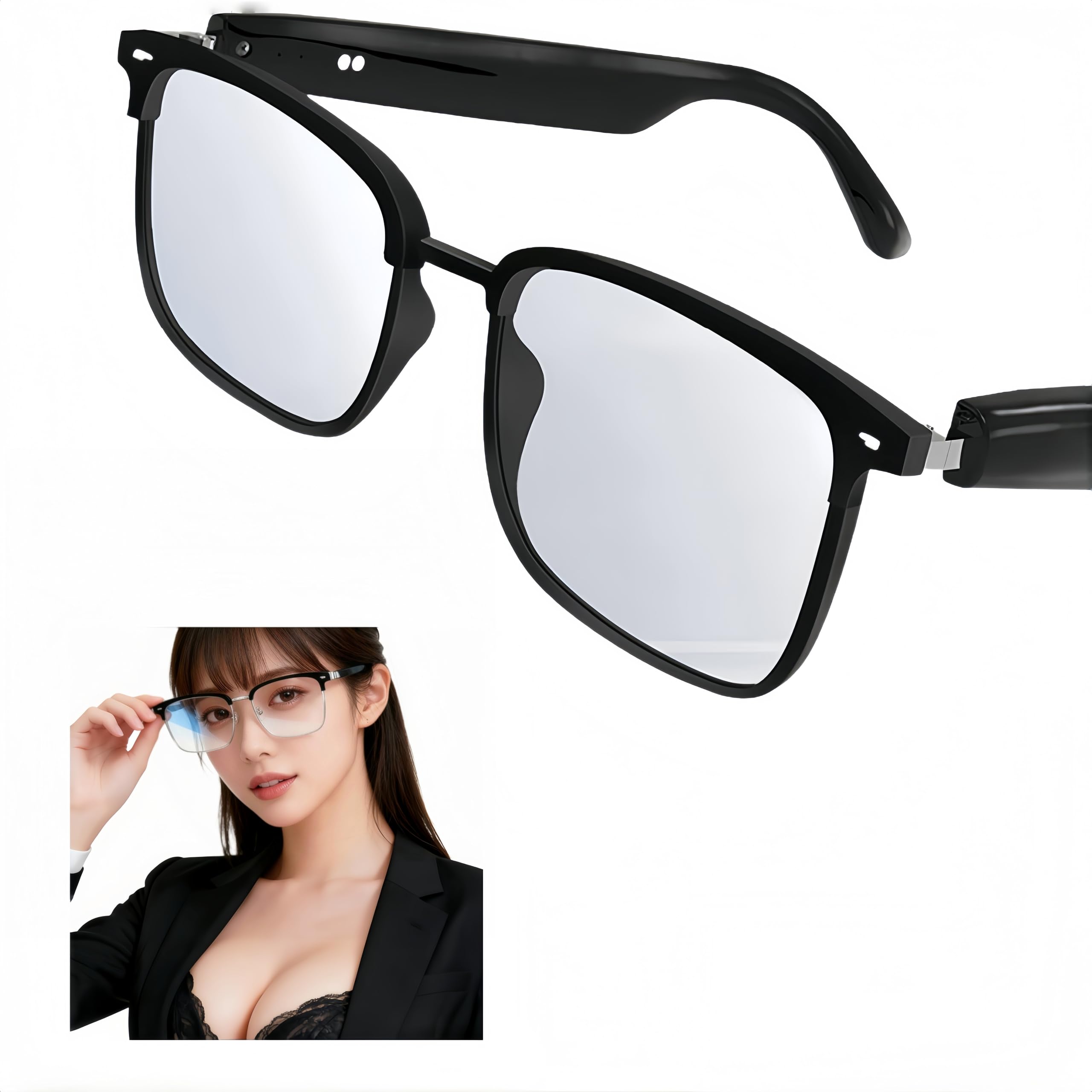 スマートグラス Bluetooth5.4 オーディオサングラス 調光レンズ UV400 ブルーライトカット 骨伝導スピ..