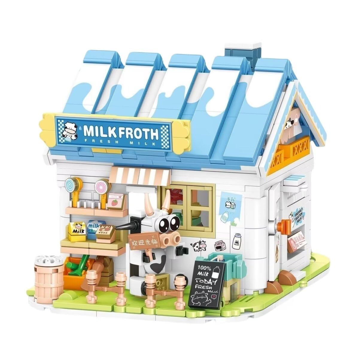 ブロック 組み立ておもちゃ レゴ互換 知育 ストリートビュー パーツ建築 星の書屋 カラフルな花房 ソフトモンめん坊 パーツ取り外し器付