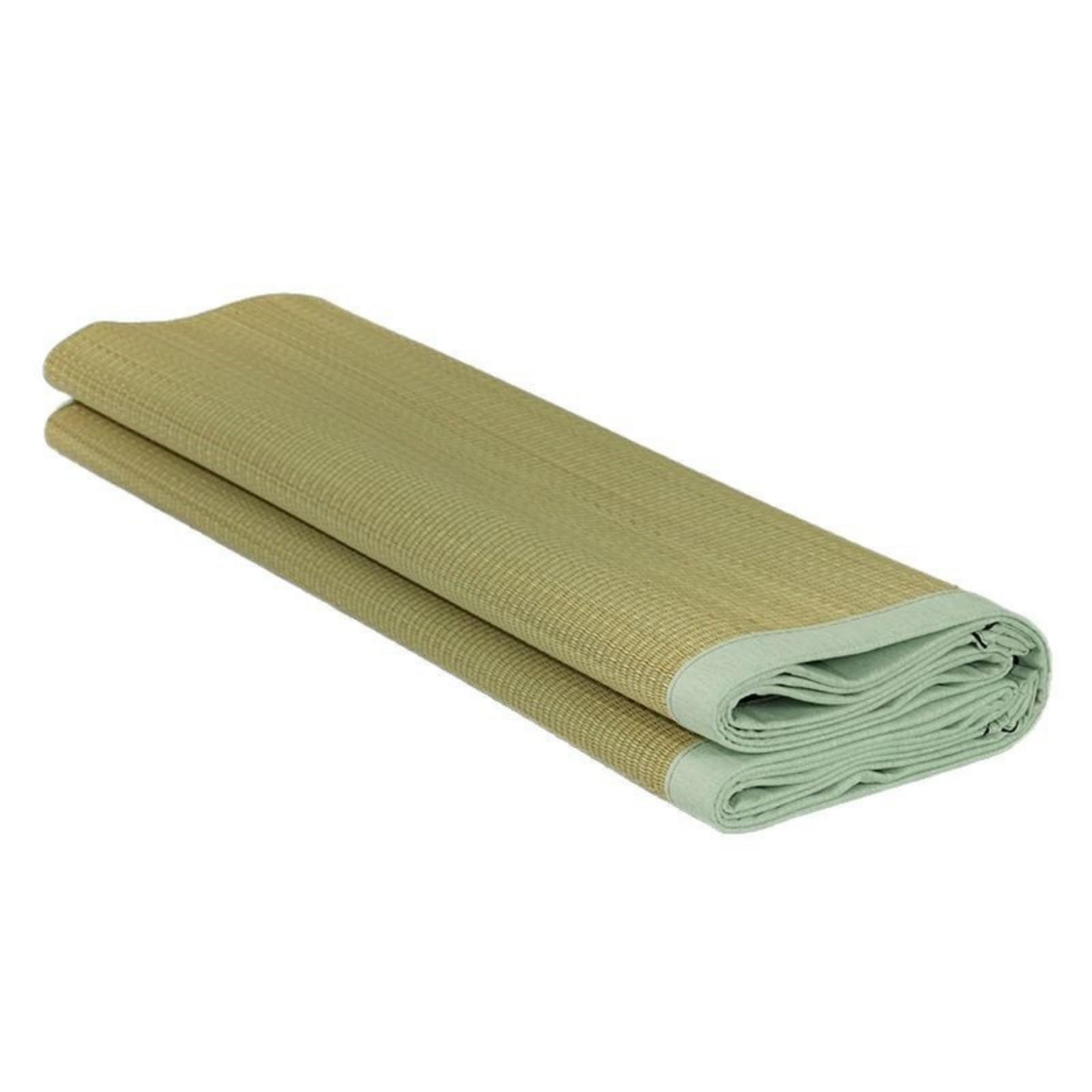 折り畳み式ユニット畳マット 薄緑縁取り 和風フロアマット コンパクト収納可能