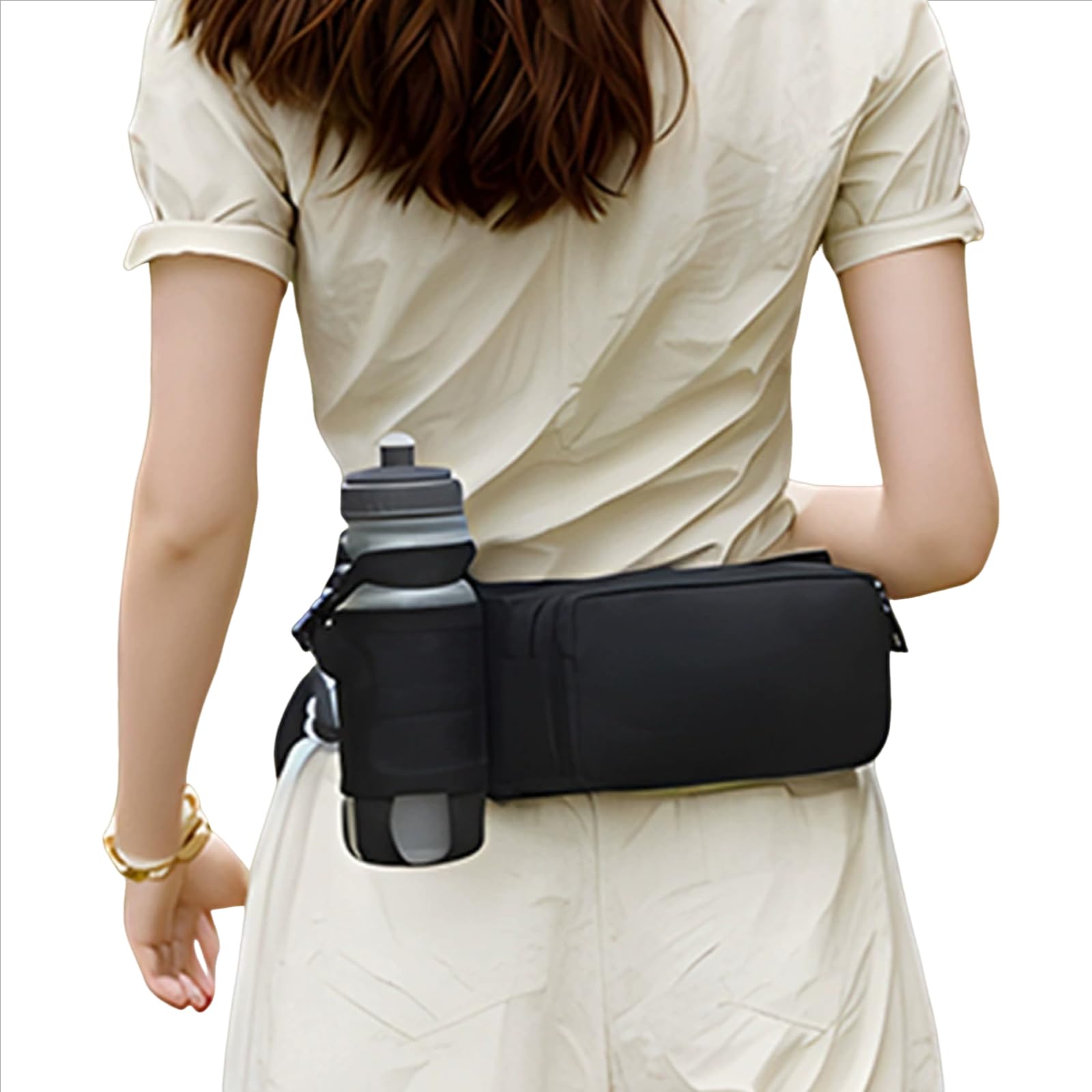 ランニングポーチプラスチックボトル用の水筒付きウエストポーチ男性用 女性用 ランニング用