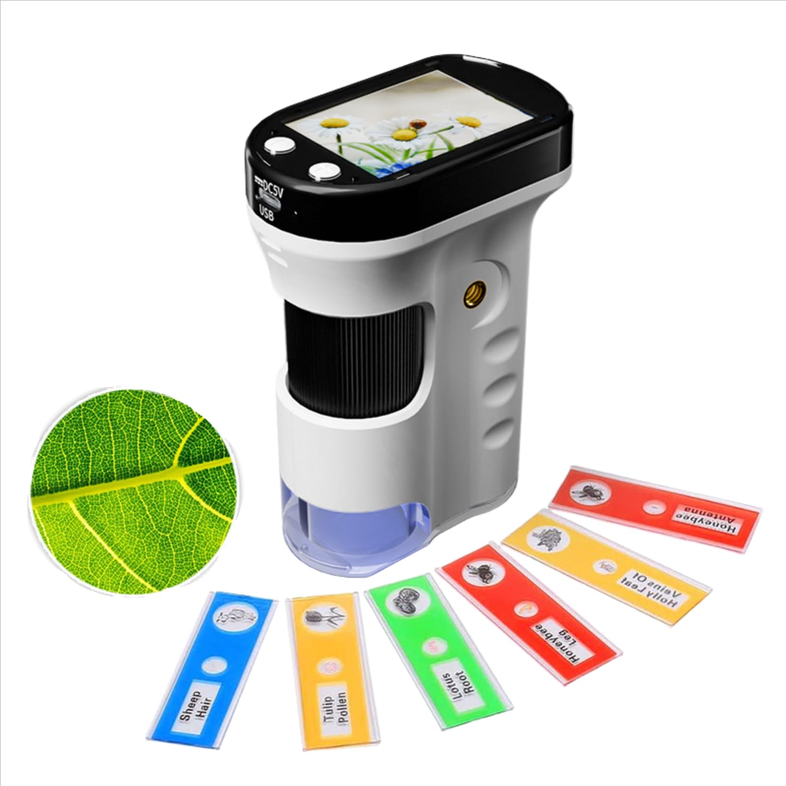 子供用のポータブルな顕微鏡で の LED ライトが付いており、32G のメモリを備え、写真撮影と録画が可能で、USB で充電できます 子供へのクリスマスプレゼント、誕生日プレゼント、季節ごとのプレゼントとしてとても適しています