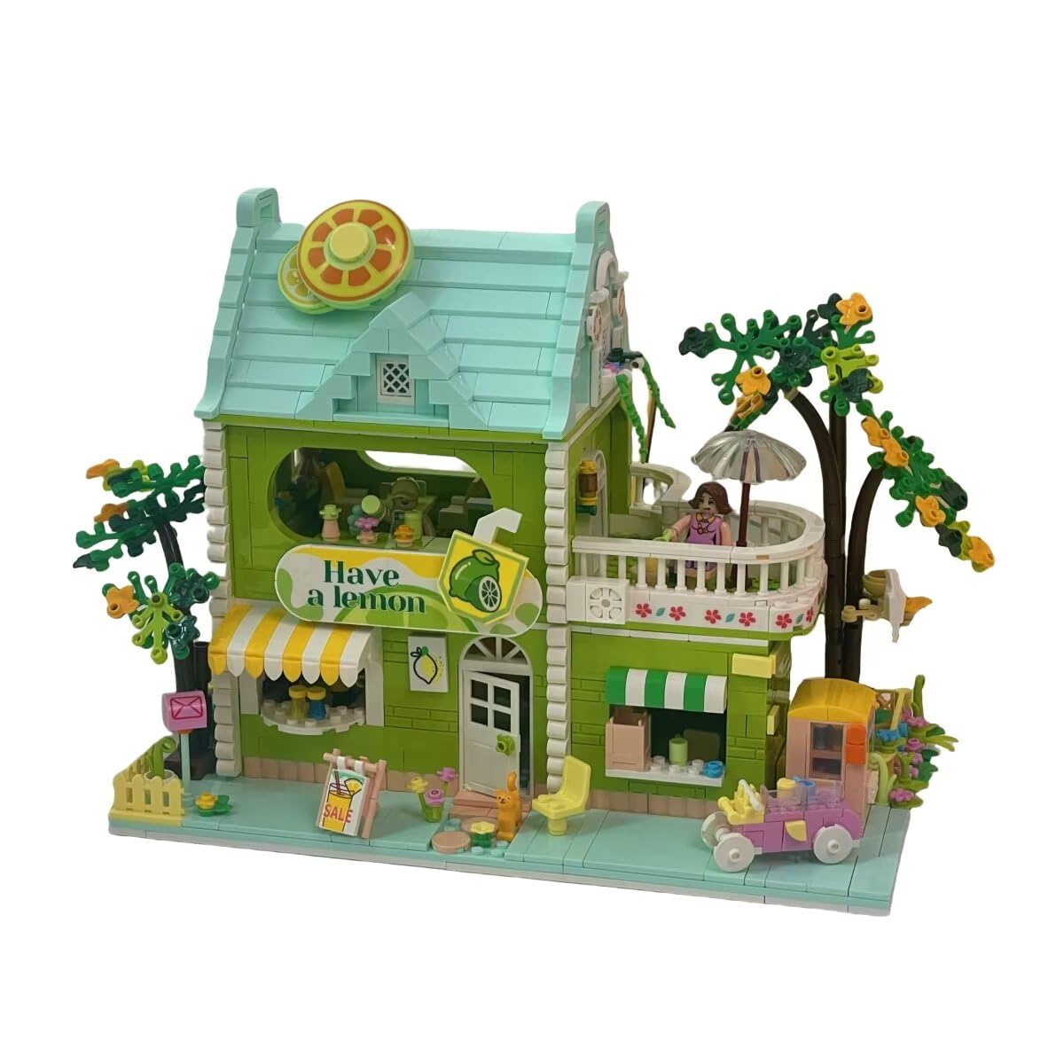 【楽天スーパーセール】ブロック 組み立ておもちゃ 建築 風景 モデル インテリア 街並み ガーデン ホテル ライムティーショップ チョコレート工房 ライト付き ...