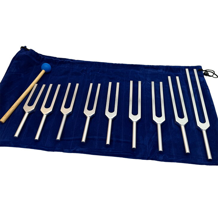 ソルフェジオ音叉9本完全セット シルバー ソルフェジオ周波数は 数字 × 音（波動) × 意識（心） を一度に満たします。 この音叉を使って 自分で整える 自分の感覚を信じる 内面と向き合う ソルフェジオ周波数は唯物的な科学ではなく、 象徴...