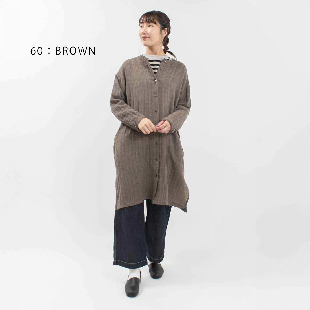【SALE 30％OFF】YARRA ヤラ ウールガーゼ前あきワンピース 1444-218 ナチュラル ファッション お出掛け デイリー あたたかい ウール 上品 上質 30代 40代 50代ファッション 大人 シンプル トラッド 【ラッピング無料】