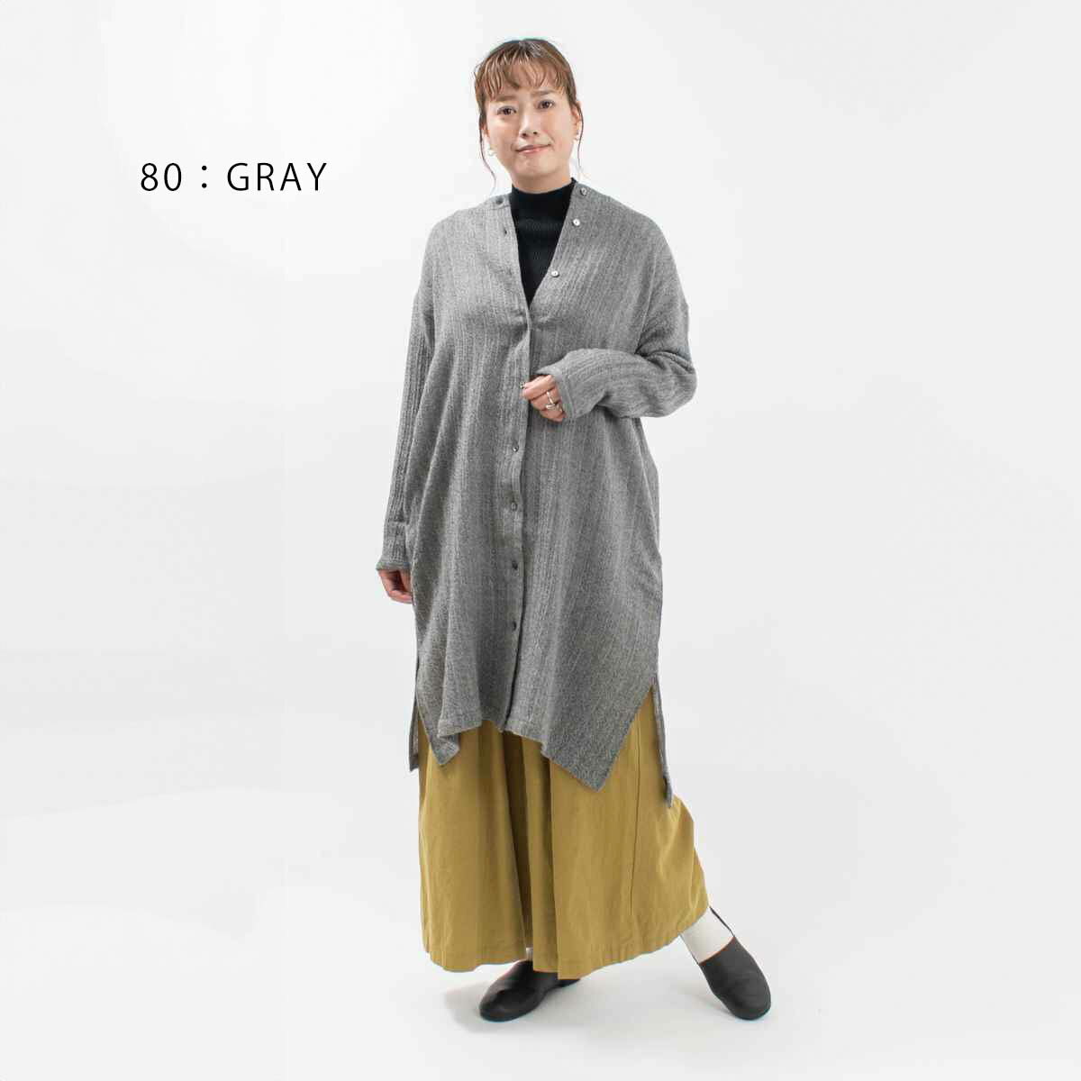 【SALE 30％OFF】YARRA ヤラ ウールガーゼ前あきワンピース 1444-218 ナチュラル ファッション お出掛け デイリー あたたかい ウール 上品 上質 30代 40代 50代ファッション 大人 シンプル トラッド 【ラッピング無料】
