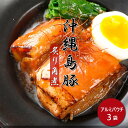 【送料込】炙り島豚ラフティ 3袋セット お得用 沖縄 ラフテー らふてぃ レトルト おかず 惣菜 角煮 豚角煮 皮付き 豚バラ 肉 なめらか 箸でほぐれる 沖縄県産 国産豚肉 味付け肉 常温保存 長期保存 送料無料 肉の日 自社製造