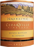 [2015] Cedarville Vineyard Estate Grenache El Doradoシダーヴィル　エステート　グルナッシュ　エル・ドラドのサムネイル