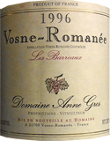 [1996] Vosne Romanee Les Barreauxヴォーヌ・ロマネ レ・バロー【Domaine　Anne　Gros　　ドメーヌ　アンヌ・グロ】のサムネイル