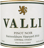 [2010] Valli Pinot Noir BannockBurn Vineyard - Valliヴァリ ピノ・ノワール バノックバーン・ヴィンヤード - ヴァリ